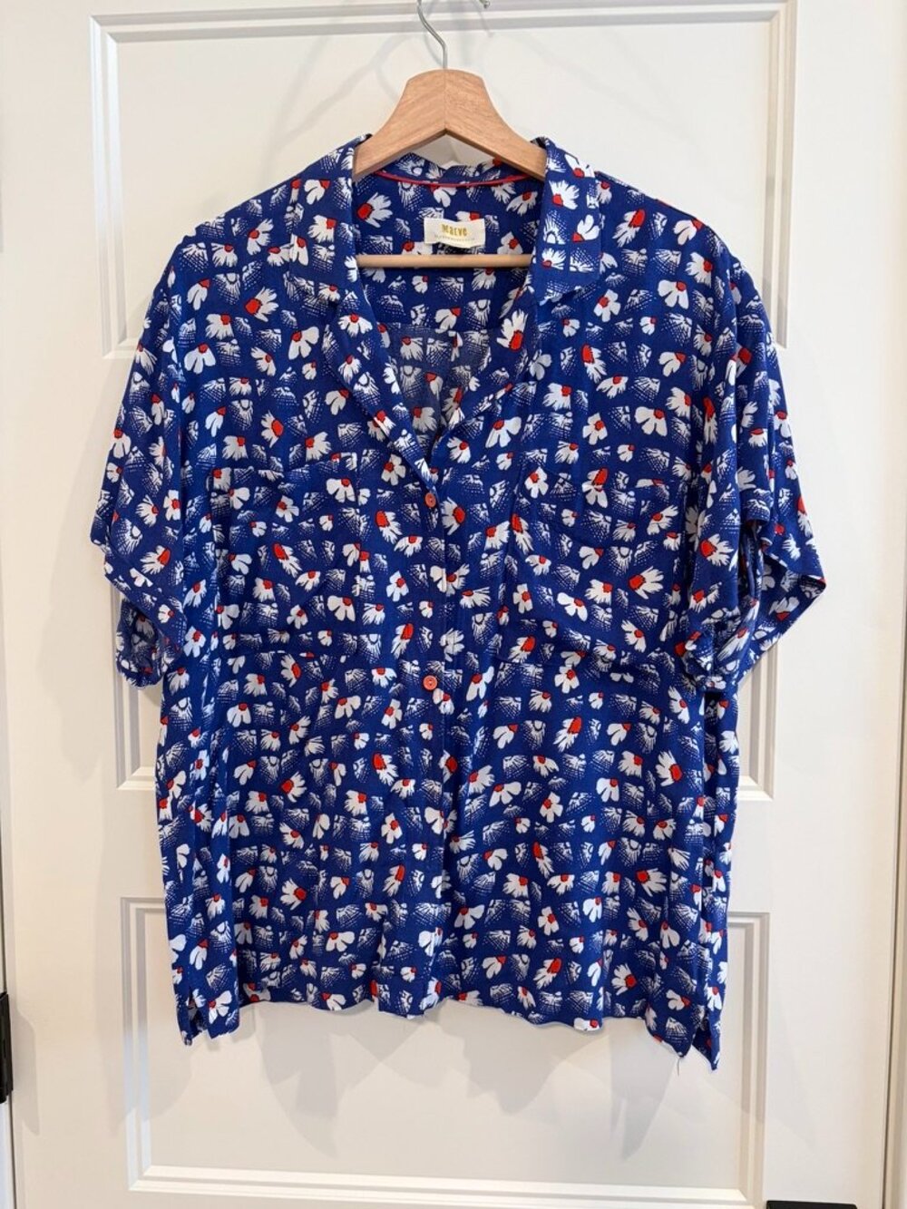 Maeve Red, White, and Blue Camp Shirt
